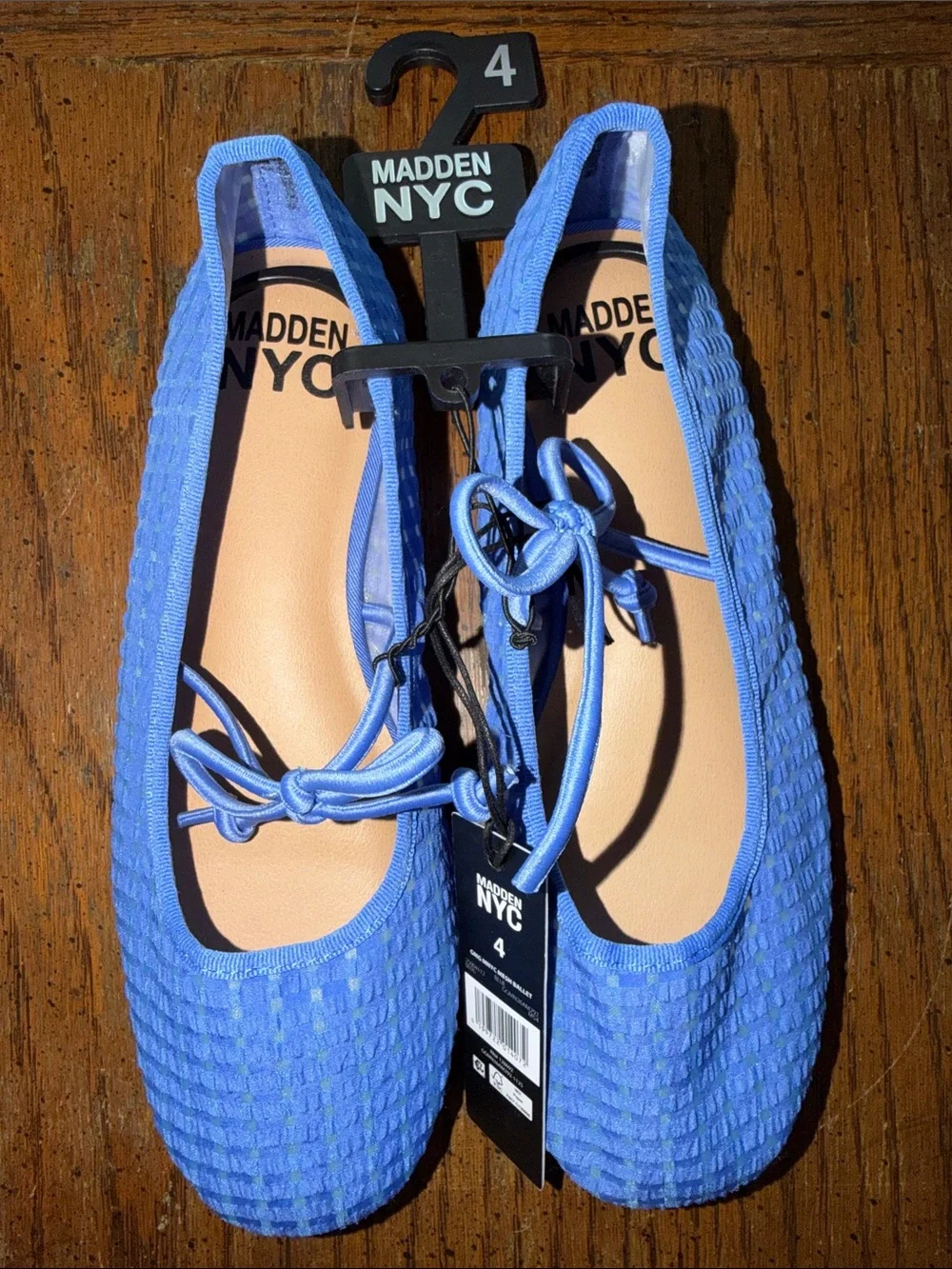 Madden NYC Little and Big Girls' Gingham Mesh Ballet Flats